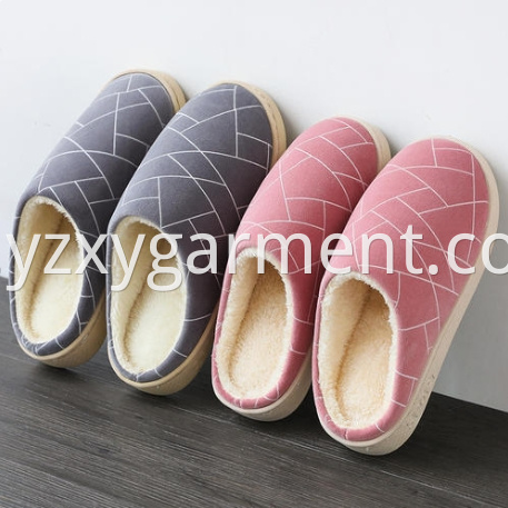 Plush non-slip cotton slippers